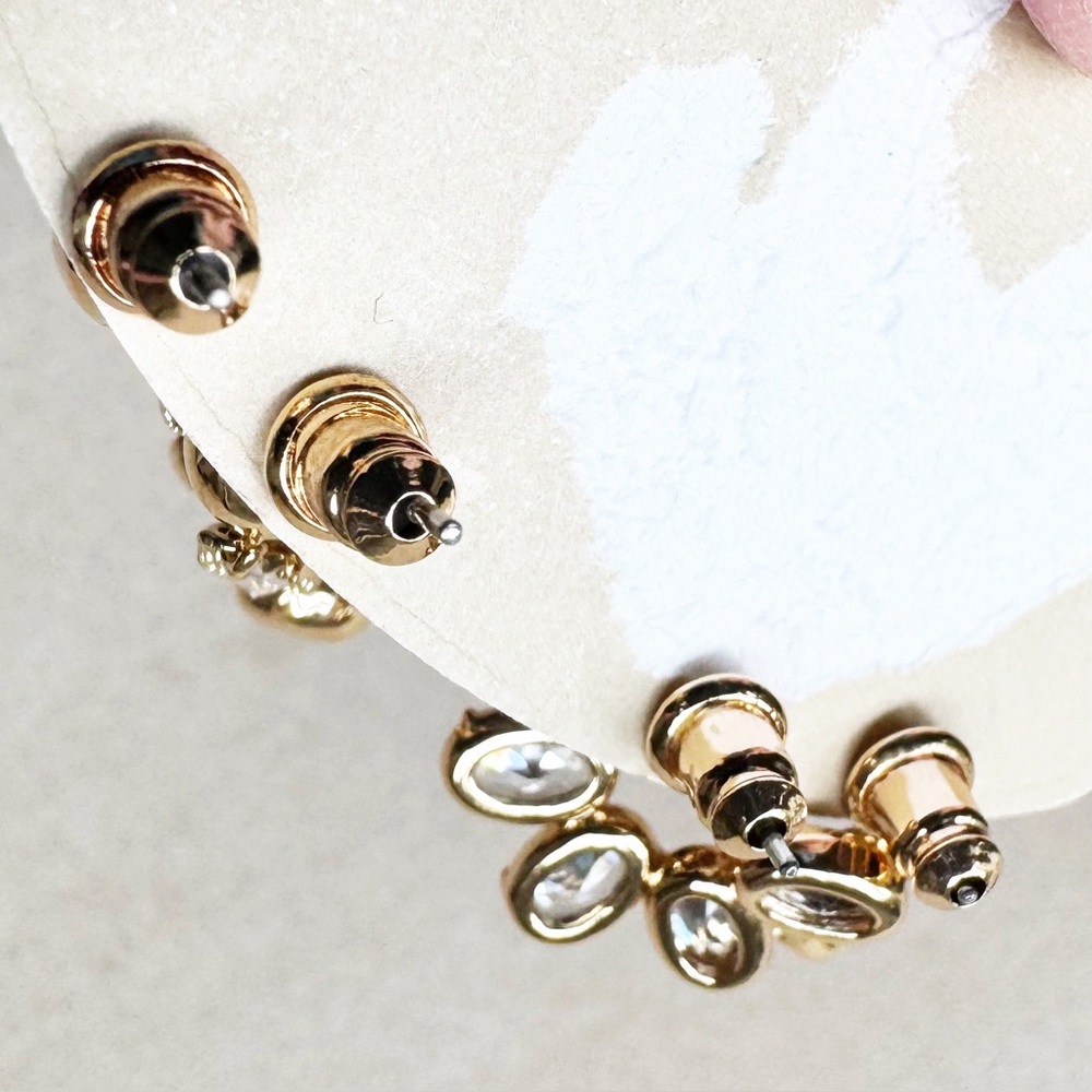 Anthropologie Crystal Rhinestone Earrings, 2 Pair Set - Picture 9 of 10